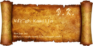 Végh Kamilla névjegykártya
