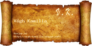 Végh Kamilla névjegykártya